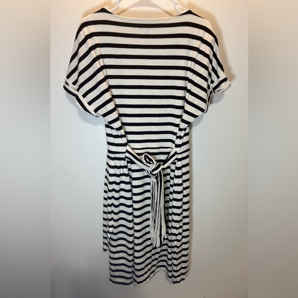 Chaps Black and White Striped Mini Dress - Picture 2 of 3